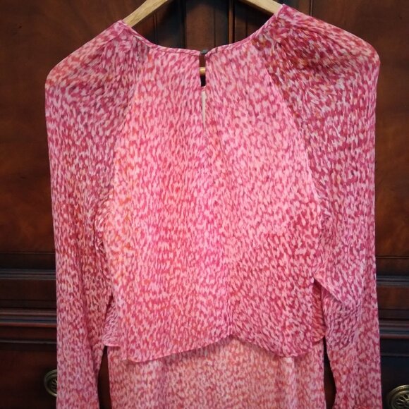LK Bennett Pink Patterned Blouse - Picture 3 of 4